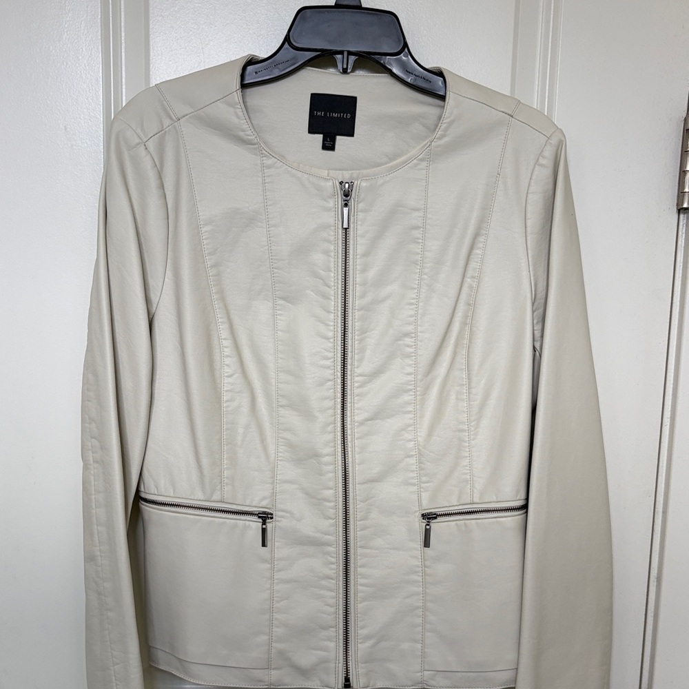 The Limited Women's Beige Leather Jacket